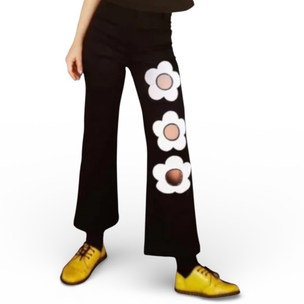 Valfré Deadstock Wide Leg High Waisted Floral Cut out Pant